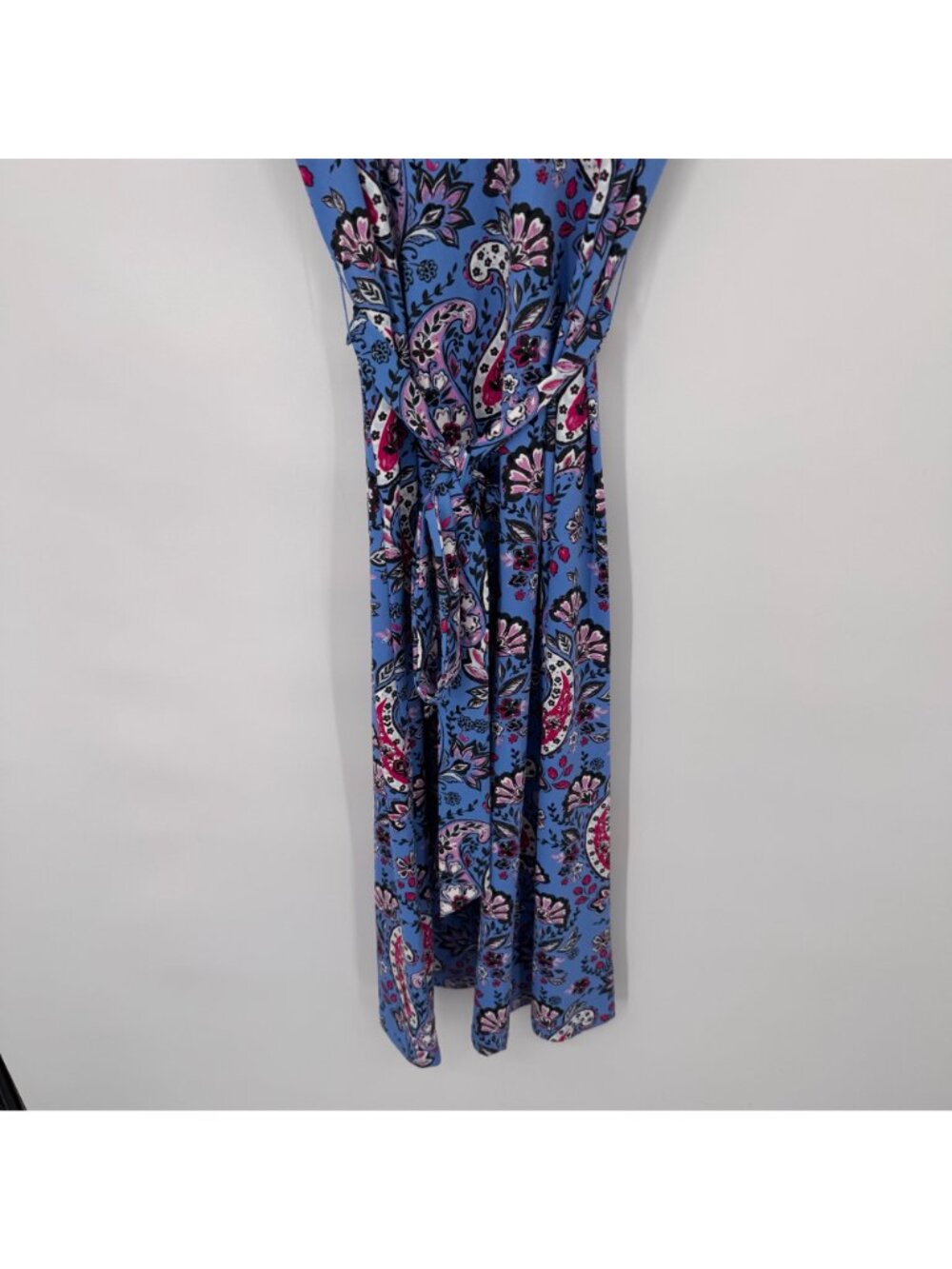 Talbots Effortless Jersey knit Tie Waist Midi Dress Seaside Paisley size large - Picture 7 of 13